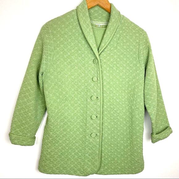 Vintage Short Sleeve Shirt & Matching Jacket Set Green Button Up - Picture 1 of 14